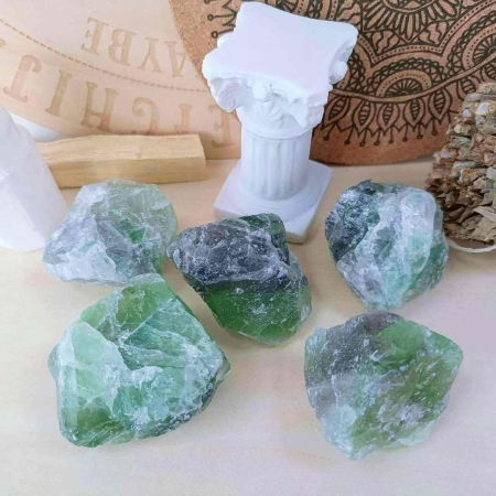 Cristal Brut Natural de Fluorit Multicolor - Cadou Energetizant Unic, Ideal pentru Meditatie si Echilibrare Energetica, Dimensiuni 5-7 cm [3]