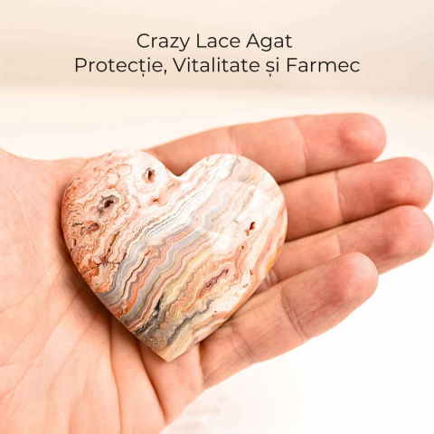 Inima din Crazy Lace Agat – Energie, Echilibru si Vitalitate [4]