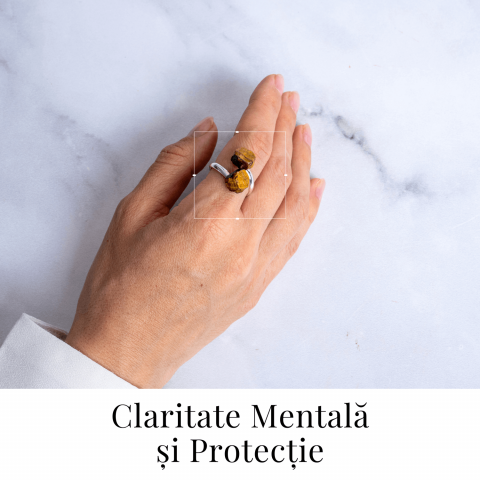 Protectie in fiecare zi – Inel dublu Ochi de tigru natural in forma bruta [1]