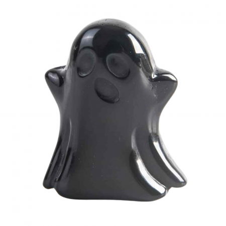 Labradorit - Figurina 3.5 cm in forma de fantoma din piatra semipretioasa Cuart Roz, sculptata manual