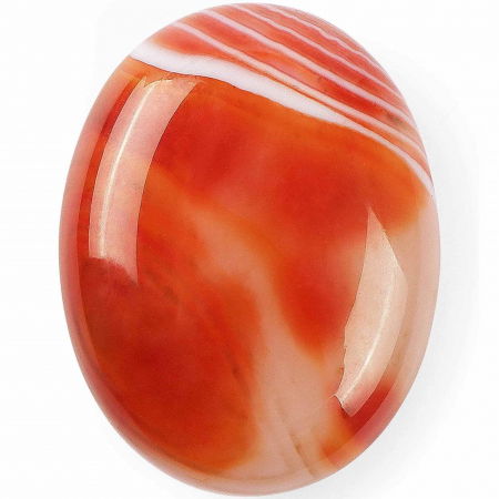 Incredere si Curaj - Piatra terapeutica 4 cm "Worry Stone" Carneol rosu - Pietre semipretioase de buzunar sculptate manual oval