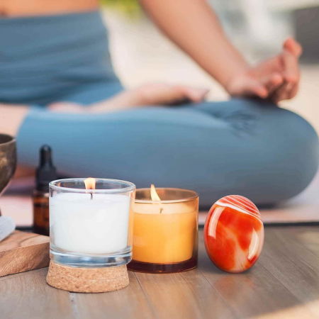 Piatra terapeutica 4 cm "Worry Stone" Carneol rosu - Pietre semipretioase de buzunar sculptate manual oval [5]