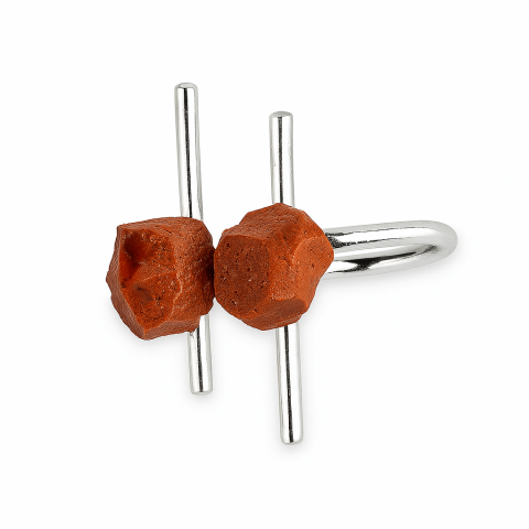 Bijuterii Semiprețioase - Forta interioara in forma bruta – Inel cu jasp rosu