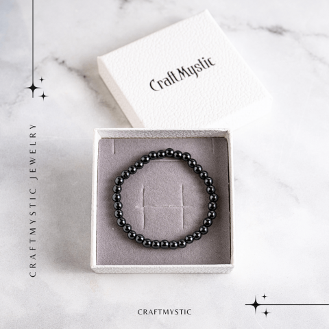 Putere si claritate – Bratara elastica cu pietre de hematit 6 mm [6]
