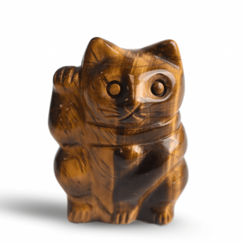 Cristale și Pietre Semiprețioase - Pisicuta prosperitatii – Ochi de Tigru pentru Succes, Claritate si Protectie