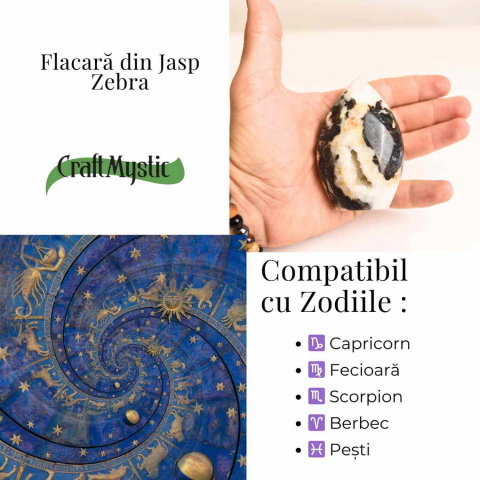 Flacara echilibrului – Zebra Jasp Indonezian pentru Claritate si Stabilitate 8-9 cm [4]