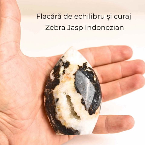 Flacara echilibrului – Zebra Jasp Indonezian pentru Claritate si Stabilitate 8-9 cm [3]
