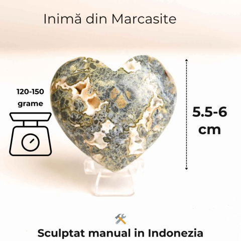 Inima care linisteste furtunile – Marcasit indonezian sculptat manual [1]