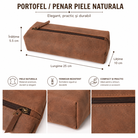 Penar / Organizator din Piele Naturala Dreptunghiular – Organizare Eleganta si Practica pentru Zi de Zi [2]
