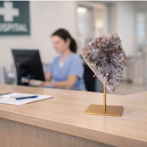Geoda din ametist naturala pe suport metalic – cristal brazilian unicat 1.05 g [4]