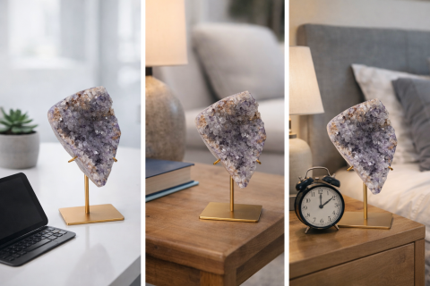 Geoda din ametist naturala pe suport metalic – cristal brazilian unicat 1.05 g [1]