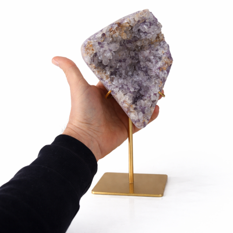 Geoda din ametist naturala pe suport metalic – cristal brazilian unicat 1.05 g [3]