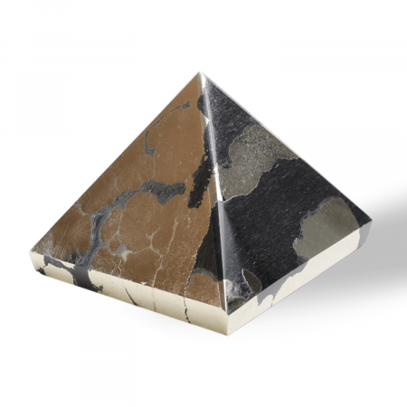 Piramida Sculptata Manual 60mm din Piatra Pirita Naturala