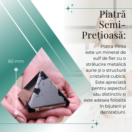 Piramida Sculptata Manual 60mm din Piatra Pirita Naturala [1]