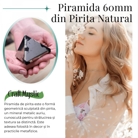 Piramida Sculptata Manual 60mm din Piatra Pirita Naturala [2]