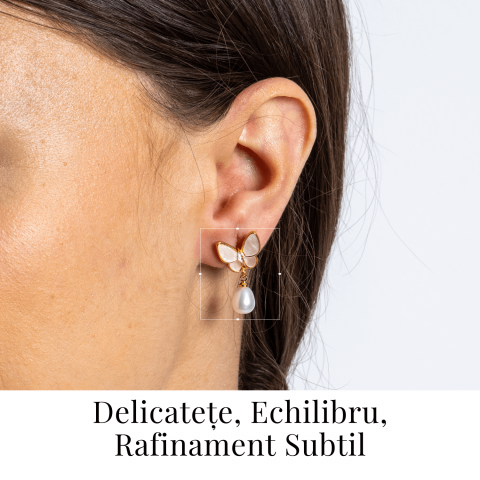 Eleganta delicata – Cercei fluturi si perle [1]