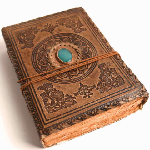 Jurnale din piele - Jurnal piele naturala cu aventurin verde – Creativitate si energie pozitiva