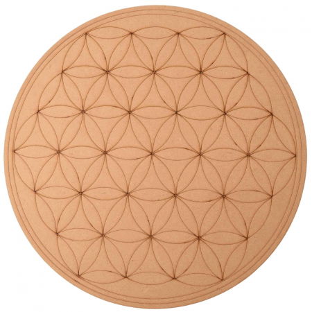 Accesorii pentru Cristale și Pietre - Grila de Cristale din MDF cu Simbolul Florii Vietii - 30 cm