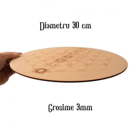 Grila de Cristale din MDF cu Simbolul Florii Vietii - 30 cm [1]