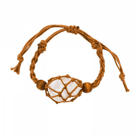 Bratara Reglabila din Sfoara maro Cerata cu Cosulet pentru Pietre si Cristale [4]