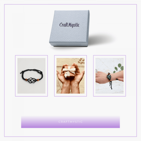 Bratara Reglabila din Sfoara Cerata Neagra cu Cosulet pentru Pietre si Cristale Semipretioase [8]