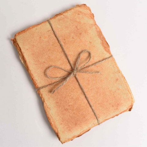 Hartie de bumbac galbena vintage 15x10 cm – Perfecta pentru arta si scris [5]