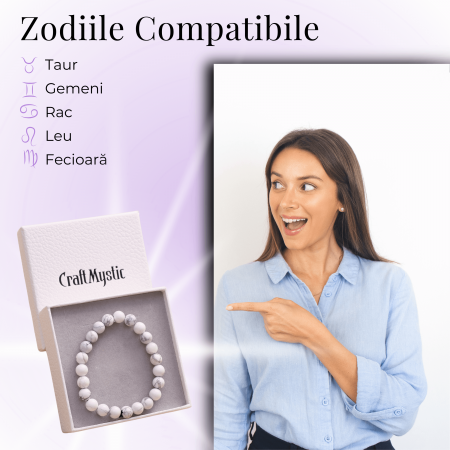 Bratara cu margele 8mm din pietre semipretioase naturale din turcoaz - Aduce echilibru [3]