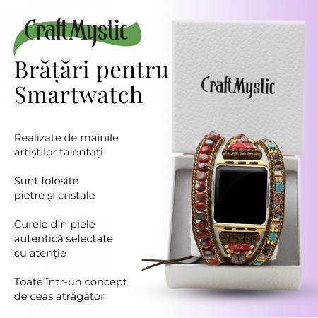 Bratara din Cristale Jasp Imperial pentru Smartwatch Apple, Model 38 mm sau 42 mm [1]
