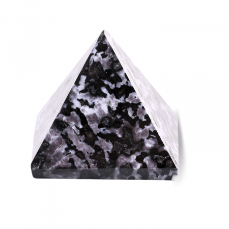 Piramida Sculptata Manual 60mm din Piatra Merlinit Mistic sau Indigo Gabbro Natural [8]
