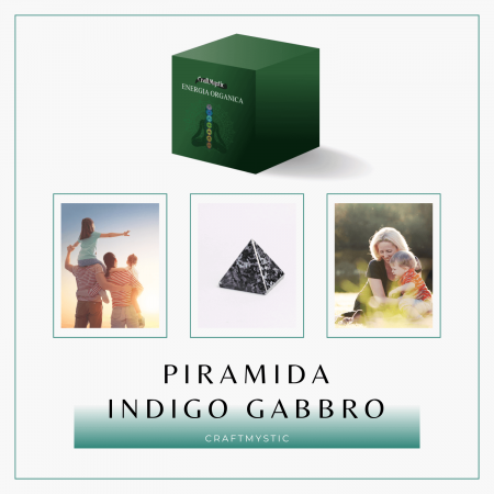 Piramida Sculptata Manual 60mm din Piatra Merlinit Mistic sau Indigo Gabbro Natural [6]