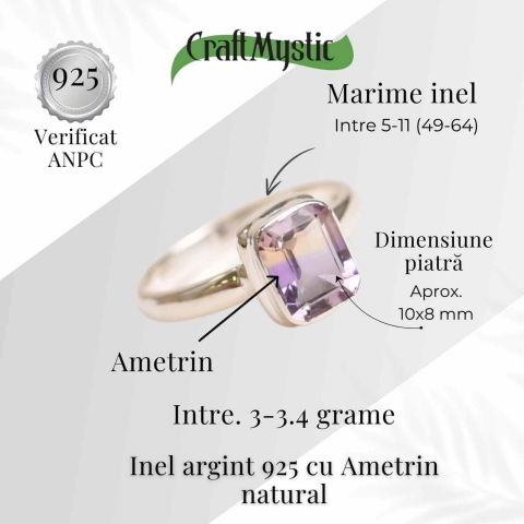 Inel argint 925 cu Ametrin natural – Claritate, armonie si eleganta [1]
