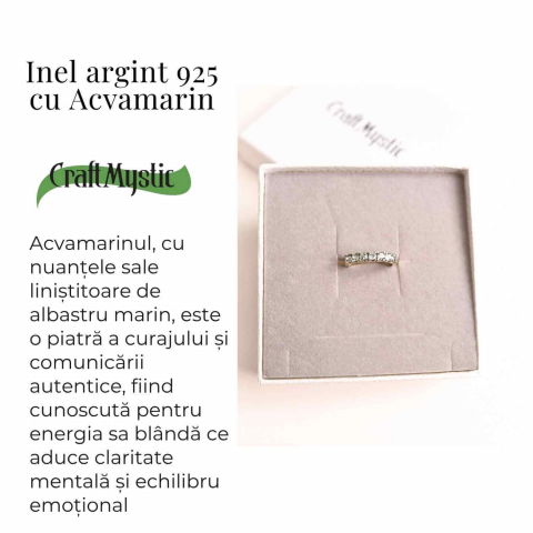 Inel Argint 925 cu Acvamarin fatetat– Claritate Mentala si Calm Interior [2]