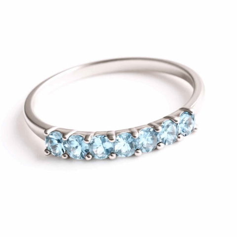 Inel Argint 925 cu Acvamarin fatetat– Claritate Mentala si Calm Interior