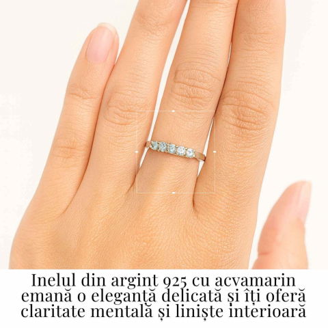 Inel Argint 925 cu Acvamarin fatetat– Claritate Mentala si Calm Interior [1]