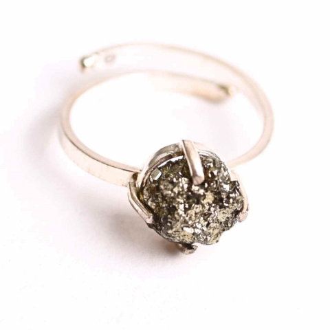 Inel Argint 925 cu Pirita Bruta – Protectie si Putere Interioara [0]