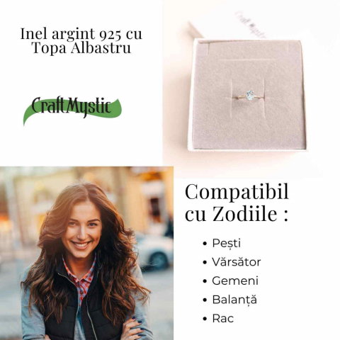 Inel din Argint 925 cu Topaz Albastru – Claritate Mentala si Expresie Autentica [4]
