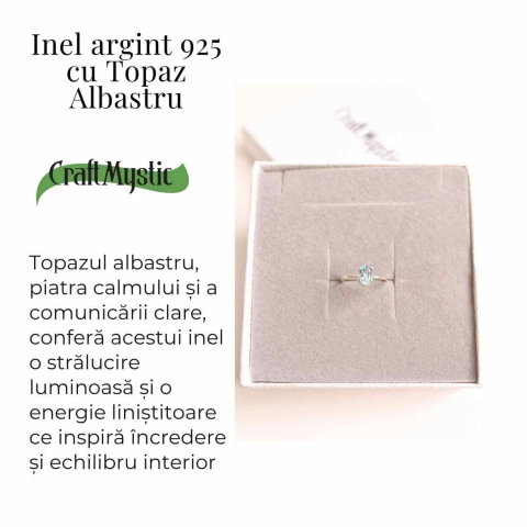 Inel din Argint 925 cu Topaz Albastru – Claritate Mentala si Expresie Autentica [2]