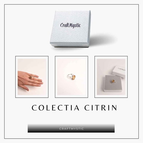 Inel Reglabil cu Citrin Natural Fatetat pentru Energie Pozitiva [6]