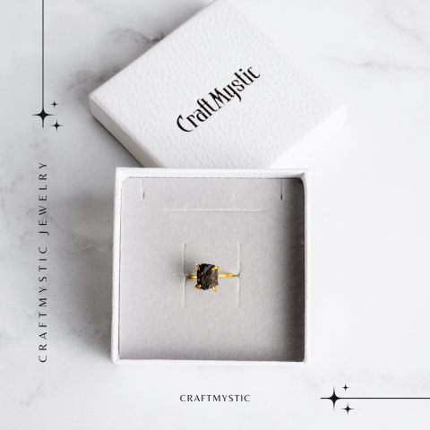 Inel Ajustabil Auriu cu Granat Brut - Putere si Energie Pozitiva [7]