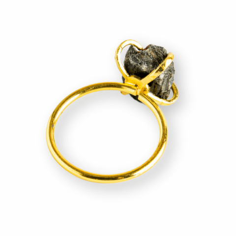 Inel Ajustabil Auriu cu Granat Brut - Putere si Energie Pozitiva [8]