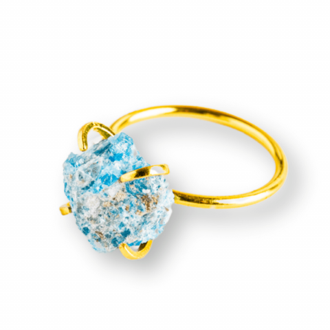 Inel Ajustabil Auriu cu Apatit Brut – Energie Pozitiva, Claritate Mentala si Creativitate [0]