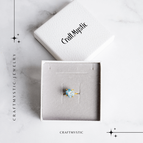 Inel Ajustabil Auriu cu Apatit Brut – Energie Pozitiva, Claritate Mentala si Creativitate [6]