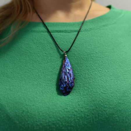 Colier 6-7 cm ajustabil cu cristal natural Turmalina curcubeu [2]