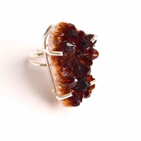 Inel Argint 925 cu Cluster de Citrin – Abundenta si Claritate Zilnica [0]