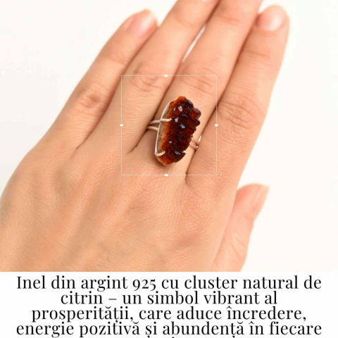 Inel Argint 925 cu Cluster de Citrin – Abundenta si Claritate Zilnica [1]