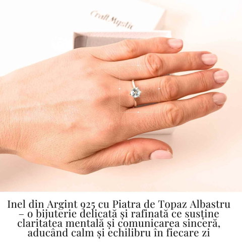 Inel din Argint 925 cu Topaz Albastru Fatetat – Claritate si Calm Interior [1]