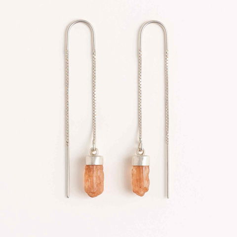 Cercei - Cercei lungi din argint 925 cu topaz imperial natural – Eleganta si energie pozitiva