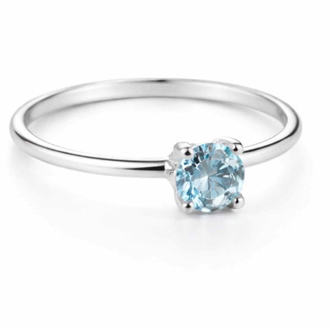 Creativitate si Inspiratie - Inel din Argint 925 cu Topaz Albastru Fatetat – Claritate si Calm Interior