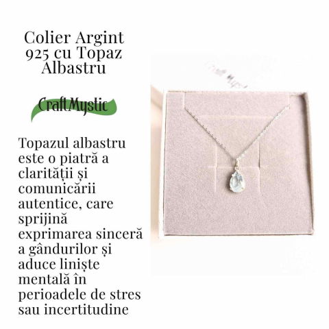 Claritate si Expresivitate – Colier Argint 925 cu Topaz Albastru fatetat Lacrima [2]