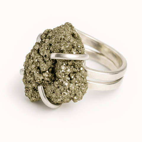 Incredere si Curaj - Inelul abundentei – Pirita naturala pentru succes si protectie energetica